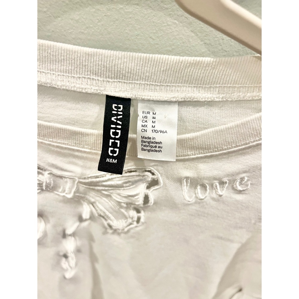 H&M Divided Bow Love Noble Cutout White Women's Size: Medium - Picture 6 of 6